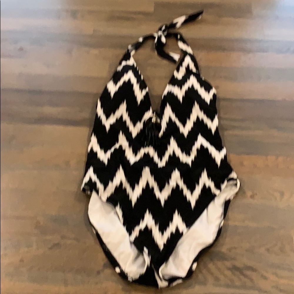 Chevron La Blanca halter one piece swimsuit